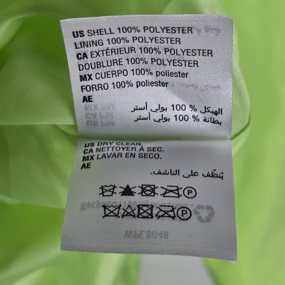 Alfani Pleated NWT Womens PM Petite Medium Long Sleeve Lime Green Trench Coat - Picture 5 of 7